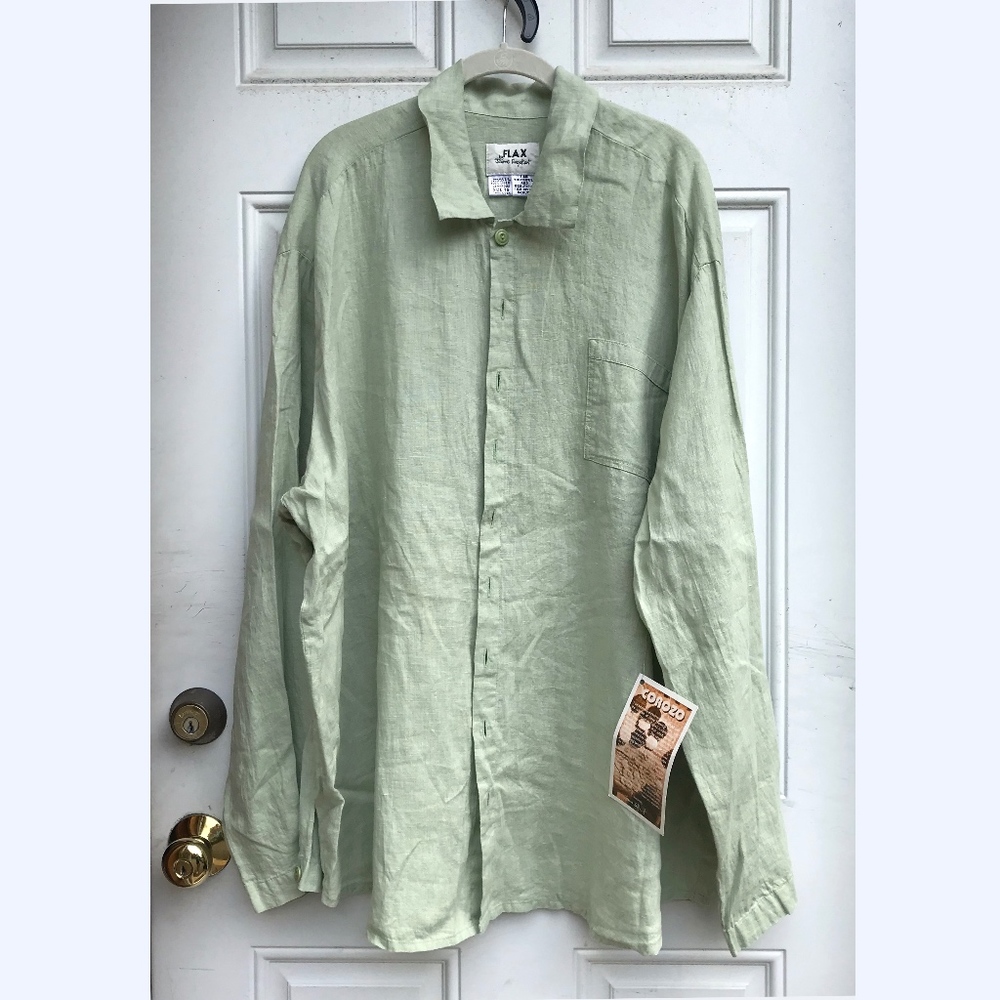 FLAX Linen top green NWT Sz1G